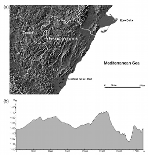 Tornadoes over complex terrain: An analysis of the 28th August 1999 tornadic event in eastern Spain